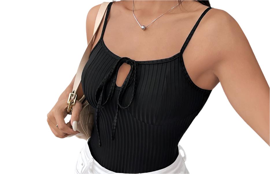 Sexy Drawstring Lace up Slim Bodysuit