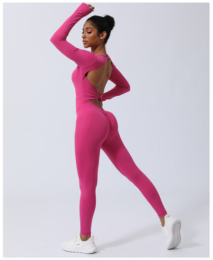 Backless Yoga Hip Lifting One-Piece Fitness Jumpsuit