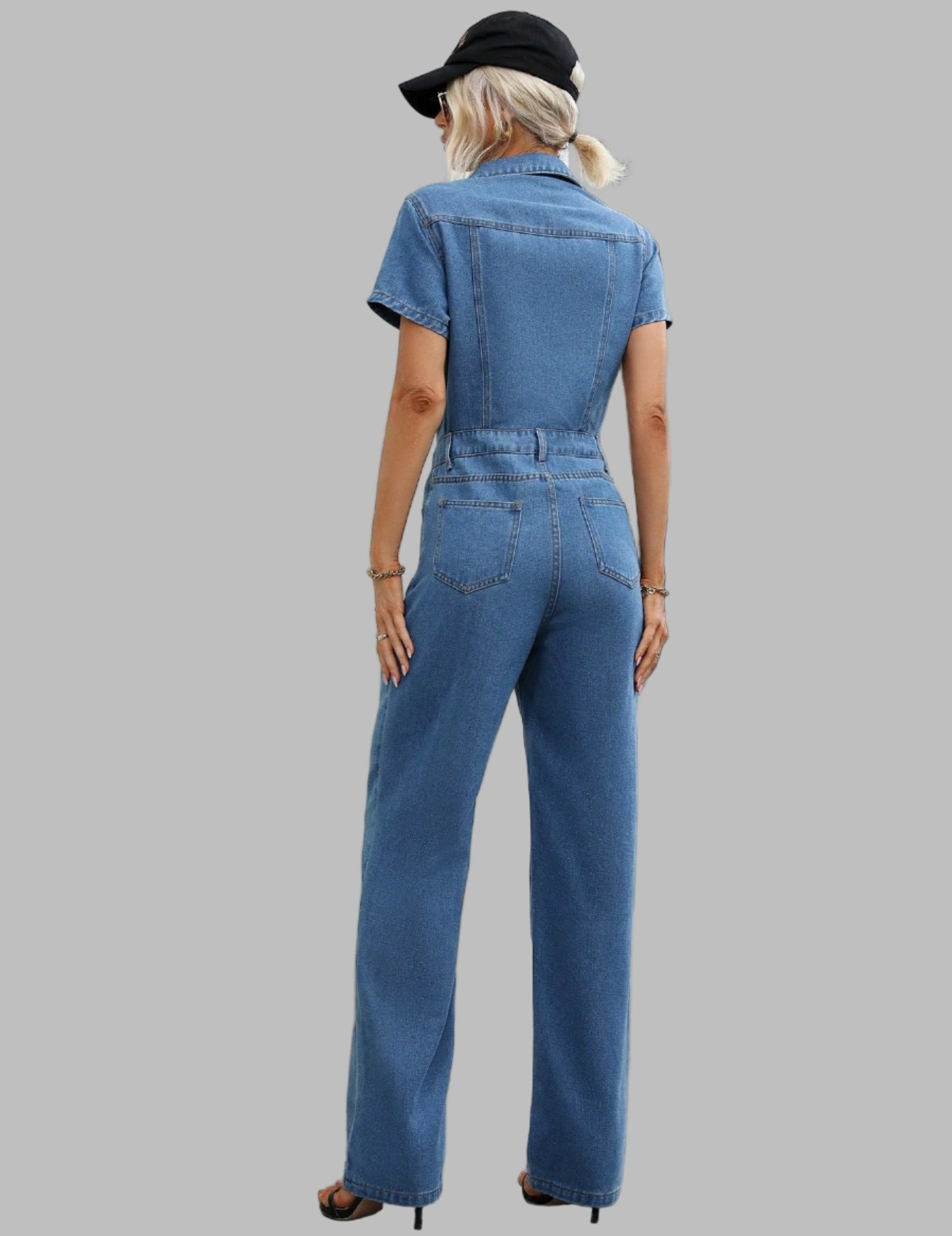 Casual Slim Fit Denim Jumpsuit