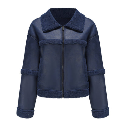 Suede Warm Fleece Leather Jacket