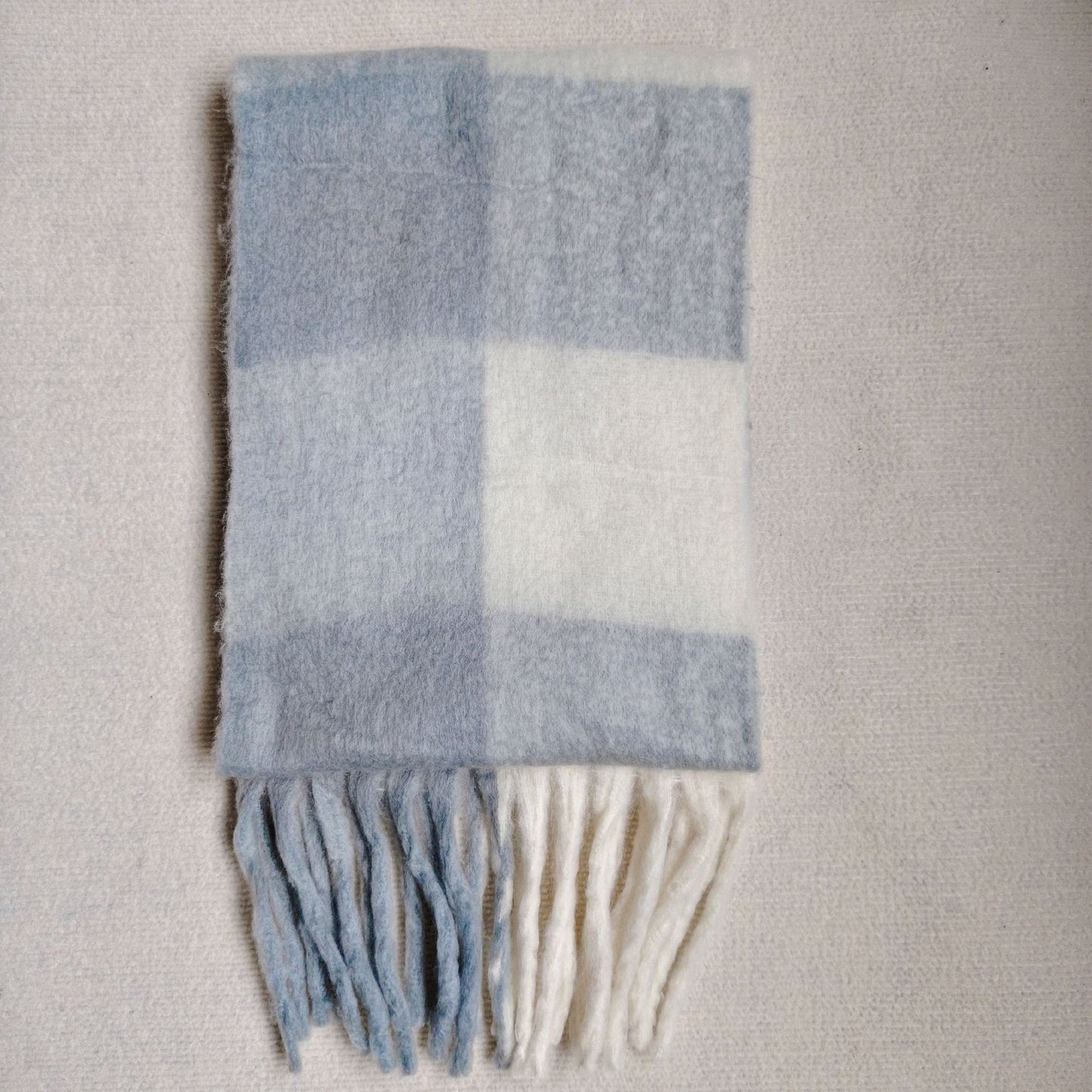 Mohair Large Plaid Scarf