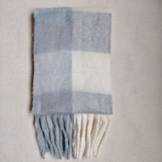 Mohair Large Plaid Scarf