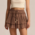 Drawstring High Waist Skort