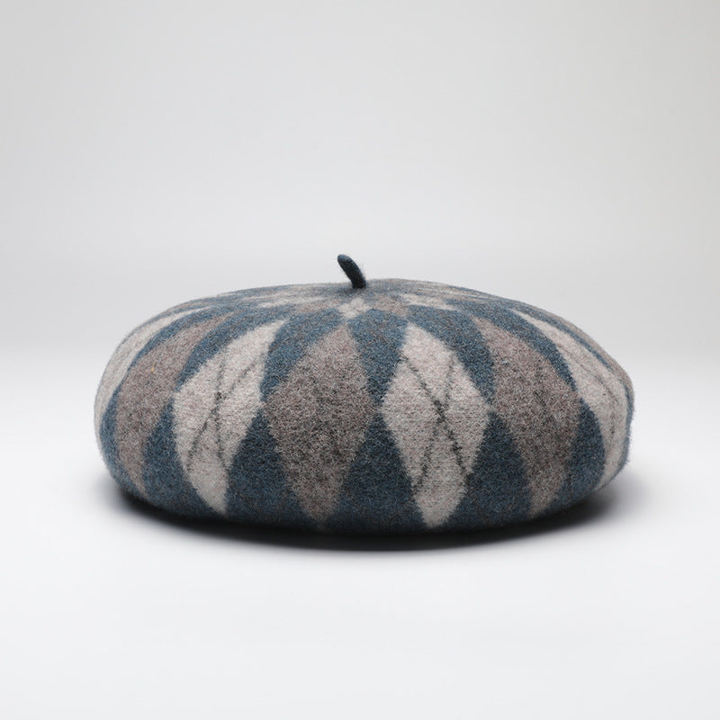 Argyle Wool Beret