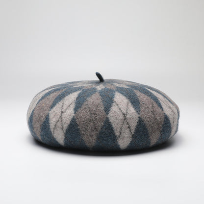 Argyle Wool Beret