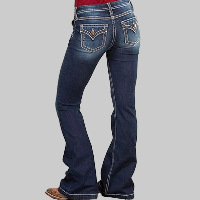 Retro Micro Elastic Mid Waist Jeans