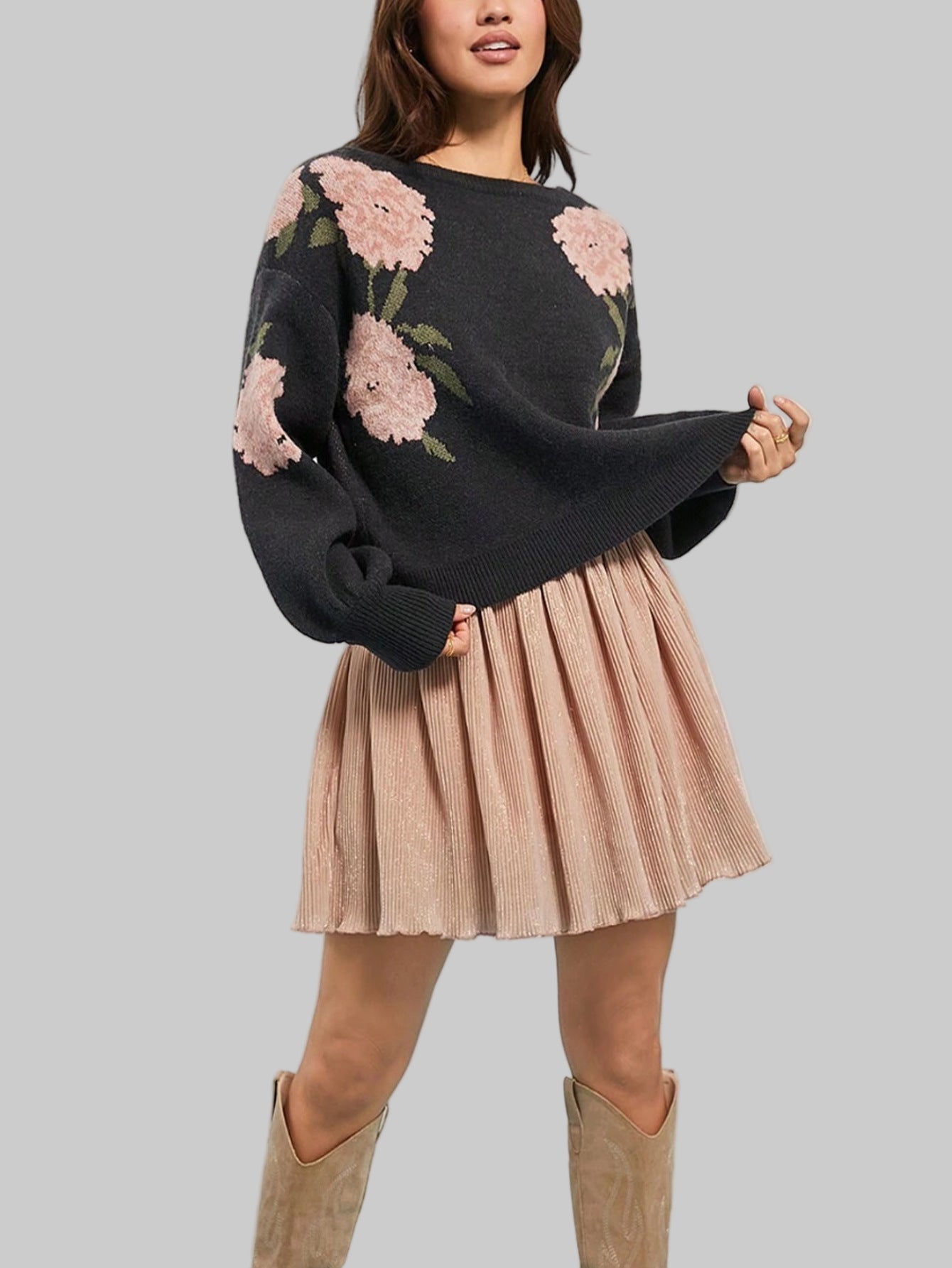 Floral Loose Knitwear Sweater