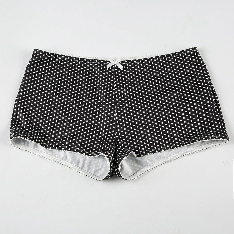 Polka Dot Bow Top Shorts Two Piece Set
