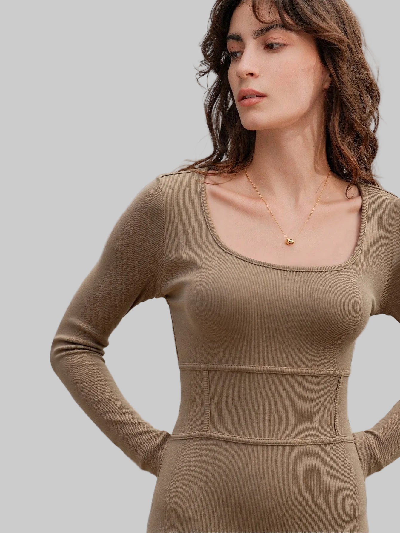 Cinched Slimming Midi Dress