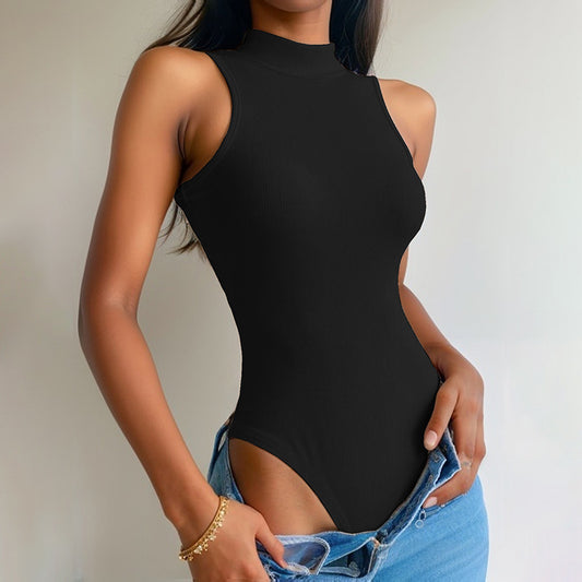 Sexy Slim Rib Sleeveless Bodysuit