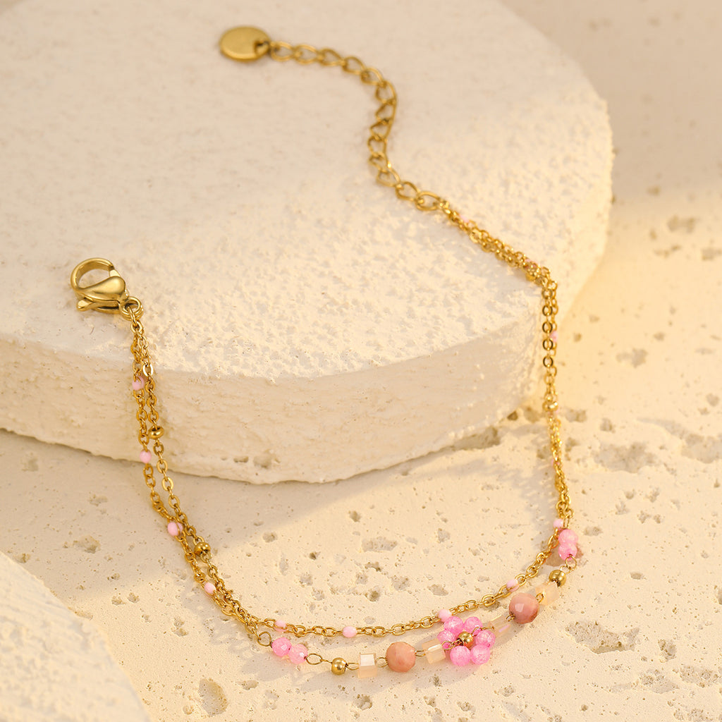 Colorful Floral Beaded Bracelet