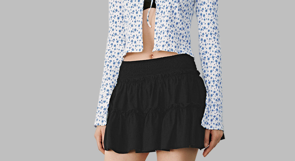 Floral A-Line Elastic Waist Culottes