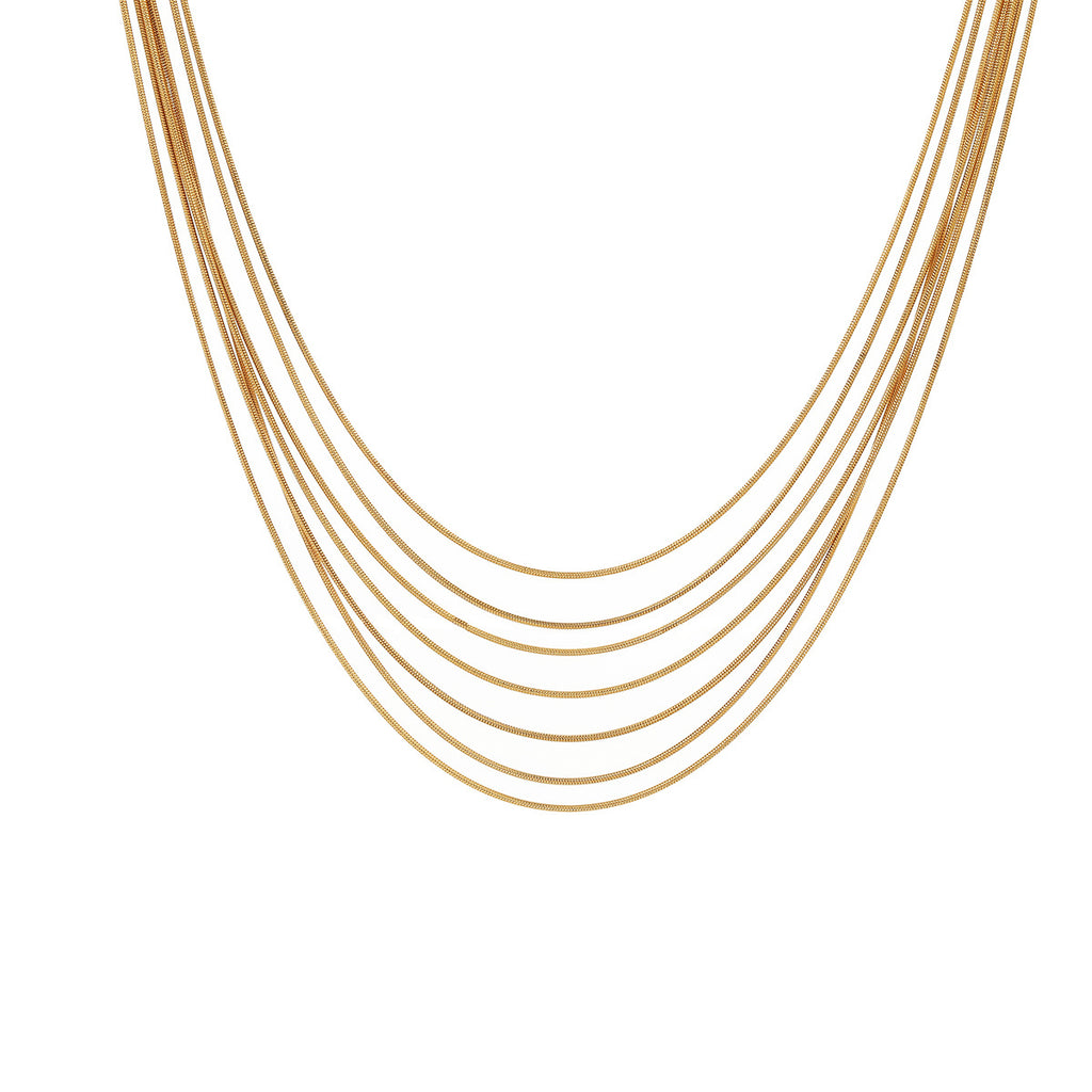 Multi Layer Twin Clavicle Chain Stainless Steel Lux Titanium Steel Necklace