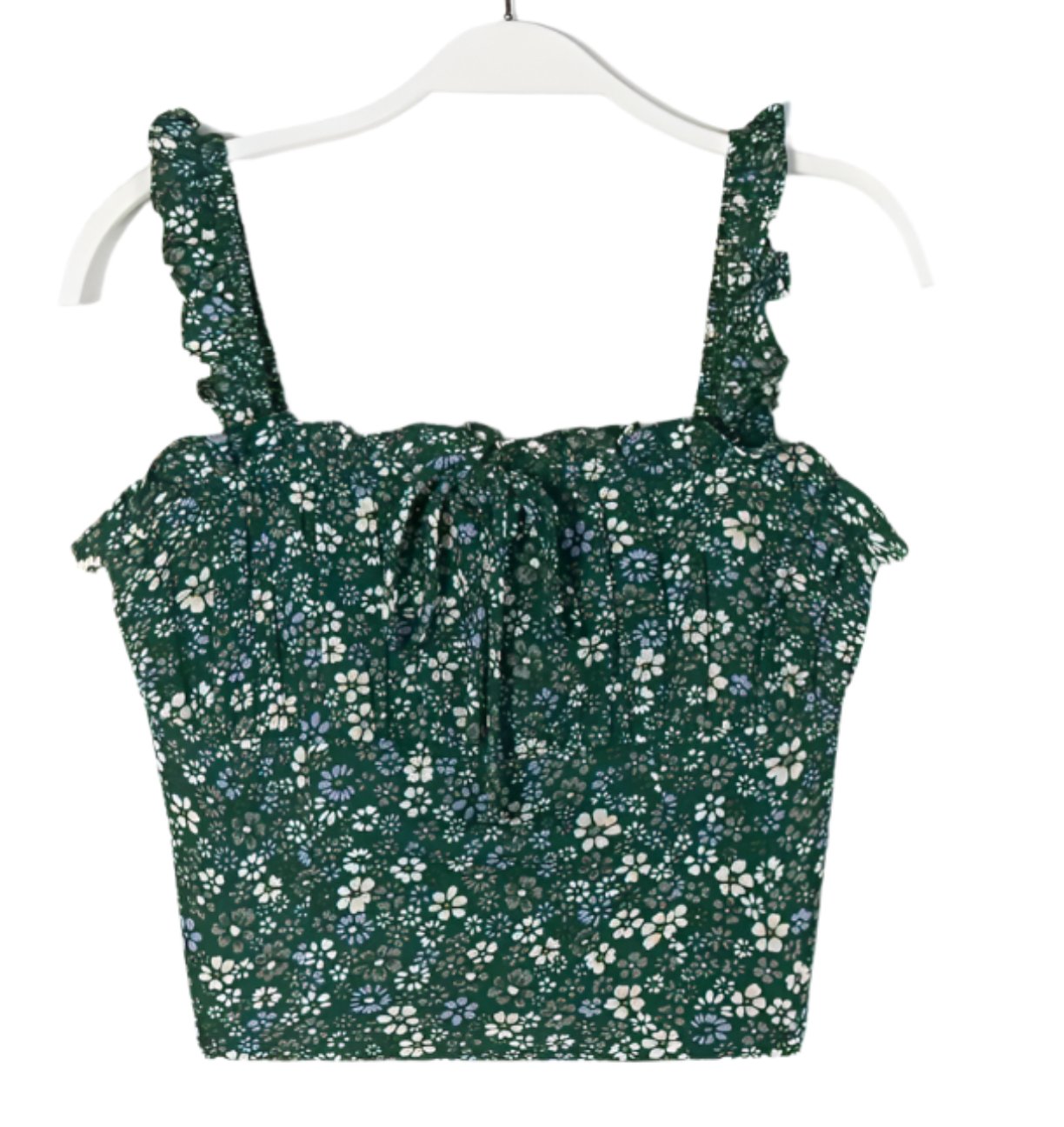 Lace-up Sling Short Floral Print Slim Fit Top