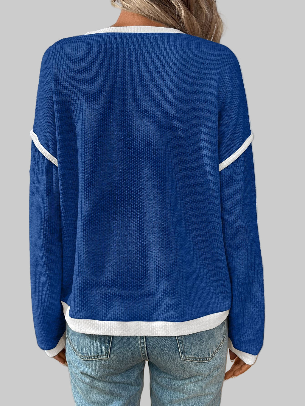 Long Sleeve Contrast Sweater