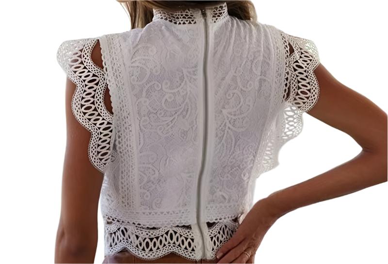Abstract Pattern Lace Blouse