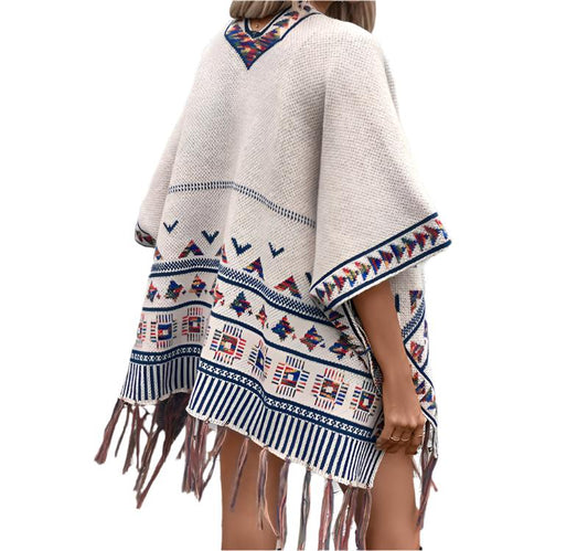 Knitted Tassel Shawl