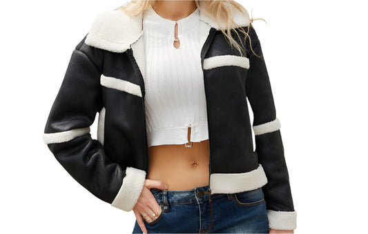 Suede Warm Fleece Leather Jacket