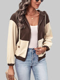 Contrast Fleece Hoodie Jacket