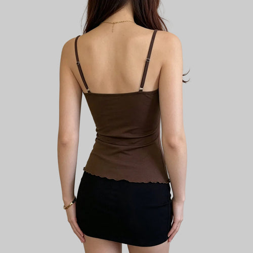 Retro Sexy Floral Print Slim Strap Top