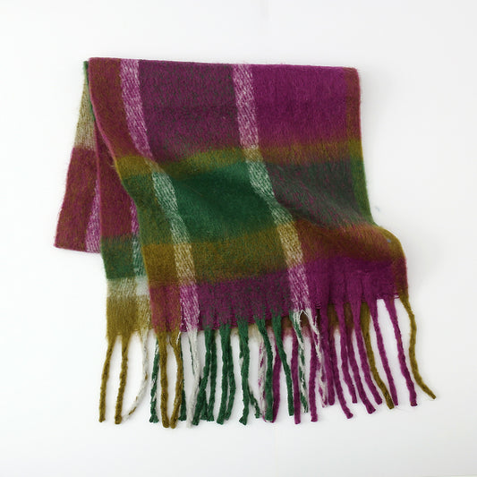 Cashmere Mohair Plaid Scarf