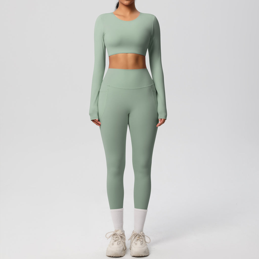 Double Sided Brushed Breathable High Elastic Tight Sports Set