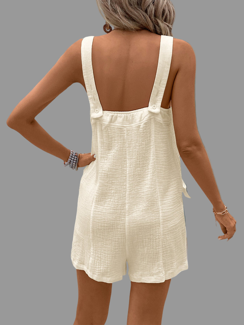 Casual Simple Button Strap Romper