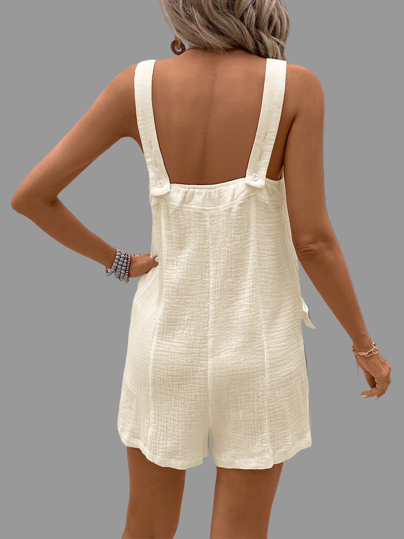 Casual Simple Button Strap Romper