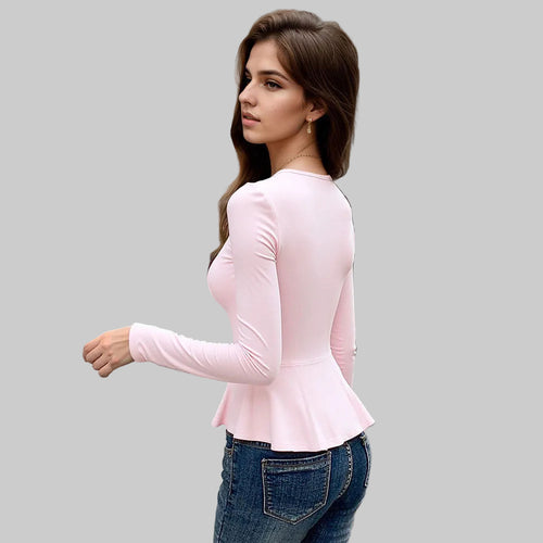 Long Sleeved Peplum Top
