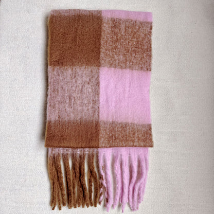 Mohair Large Plaid Scarf