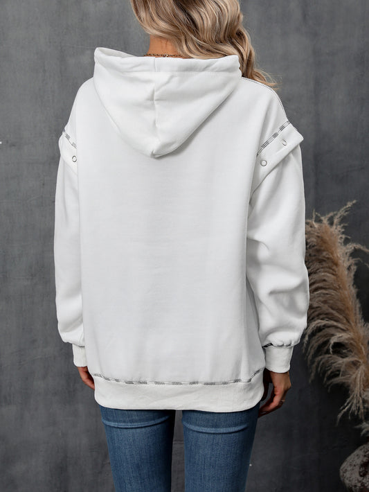 Hoodie Raglan Sleeve Pullover Drawstring Long Sleeve Sweatshirt