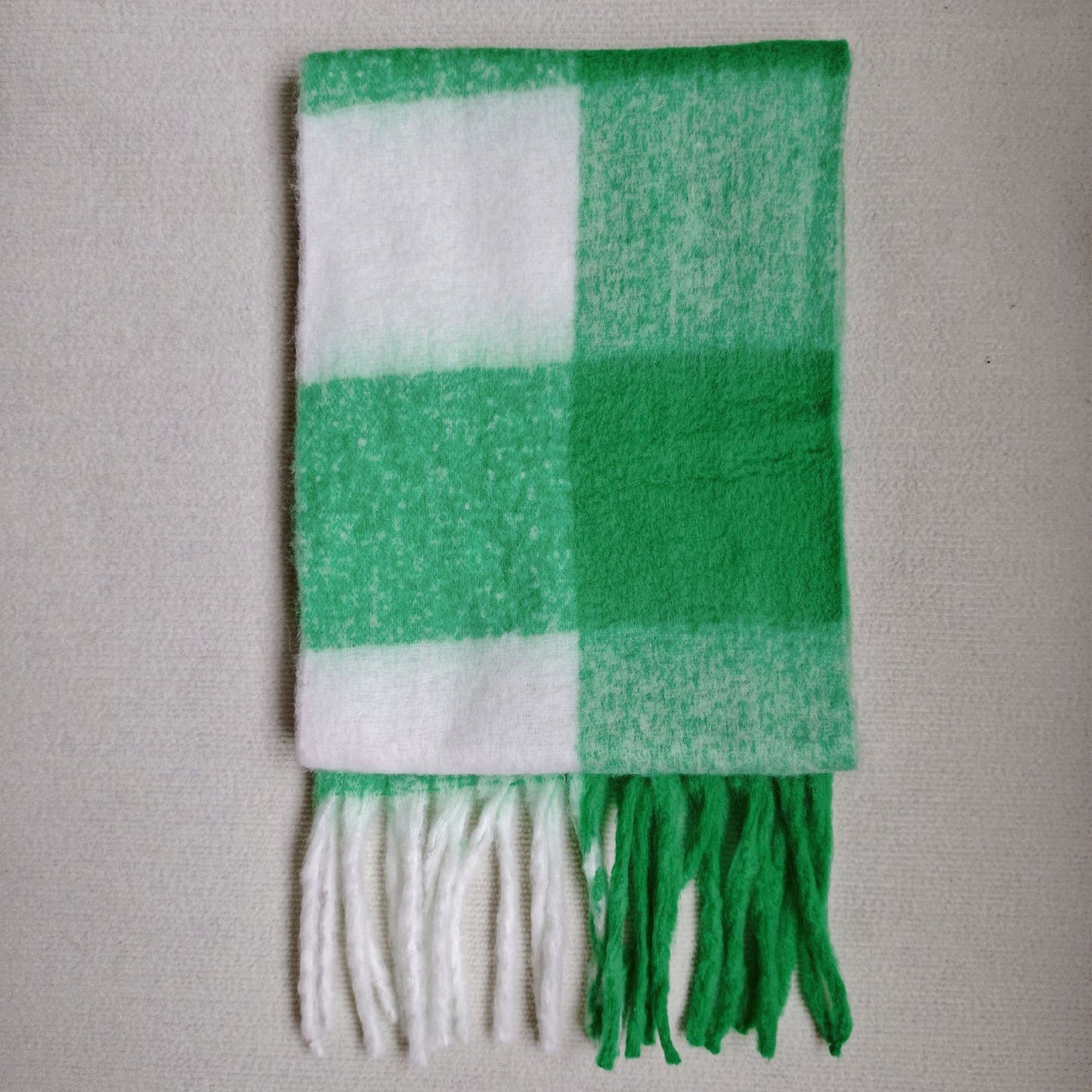 Mohair Large Plaid Scarf