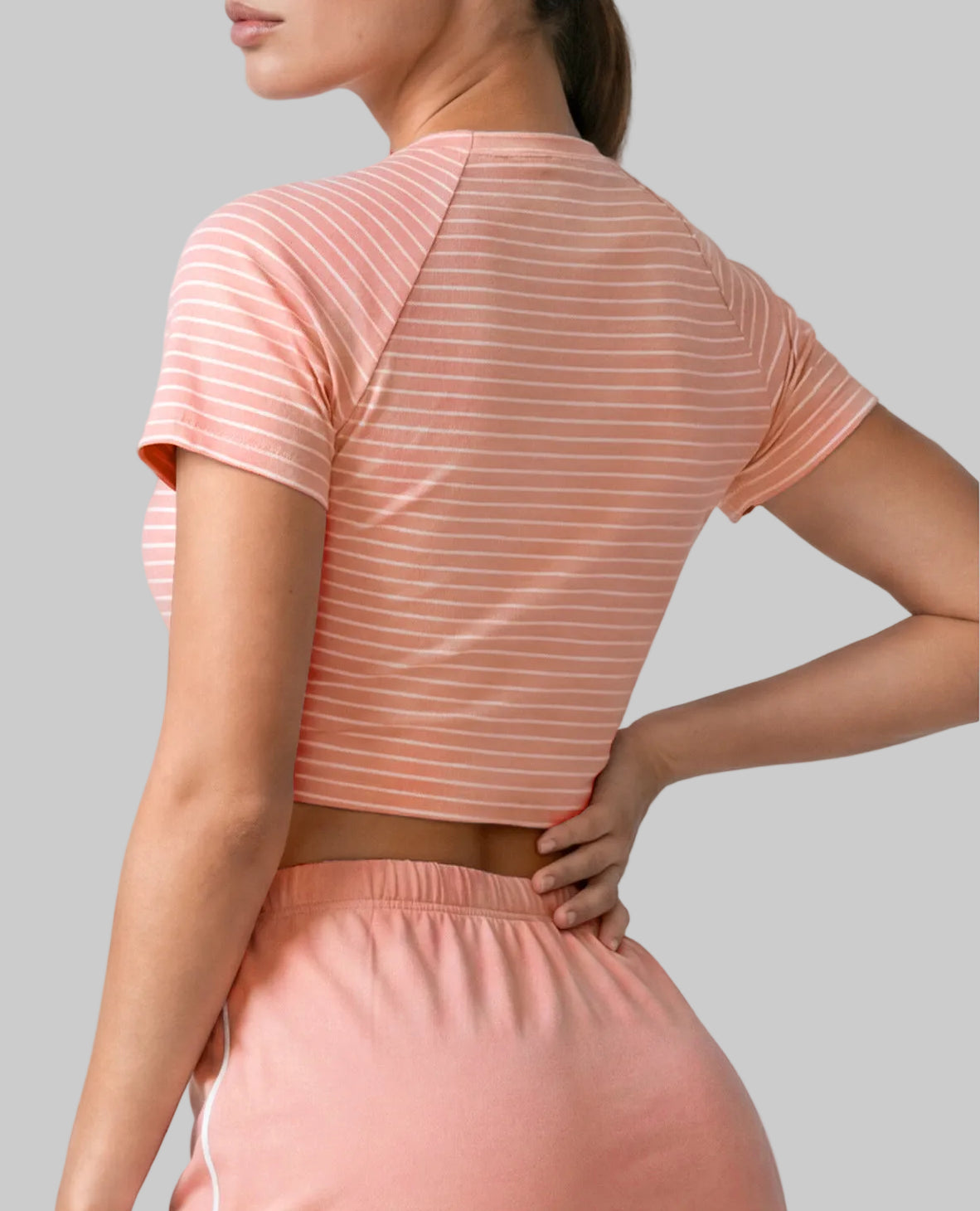 Striped Running Training Breathable Yoga Fitness Loose T-shirt