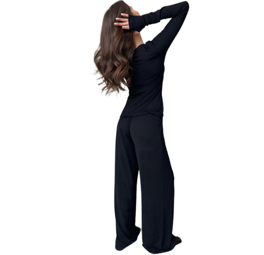 Black Two-Piece Loungewear Set
