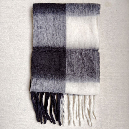 Mohair Large Plaid Scarf