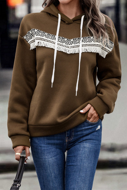 Hooded Lace Casual Hoodie