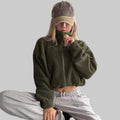 High Collar Short Drawstring Wool Coat