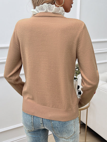 Casual Embroidery Love Long Sleeve Sweater
