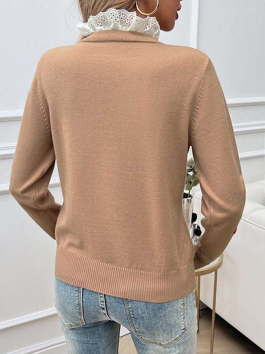 Casual Embroidery Love Long Sleeve Sweater