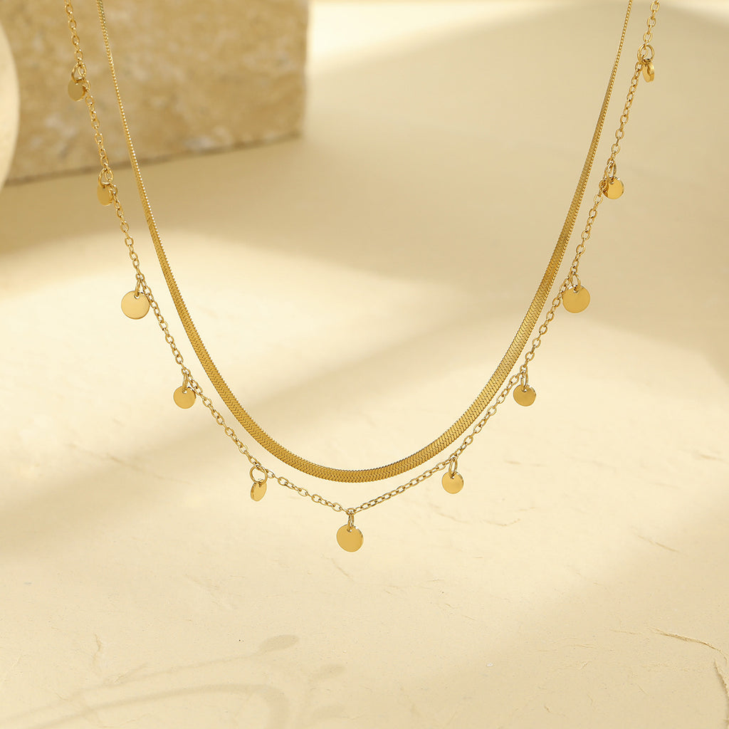 Stainless Steel Tassle Chain 18K Necklace