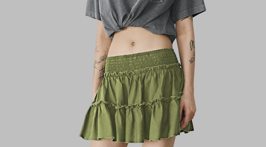 Floral A-Line Elastic Waist Culottes