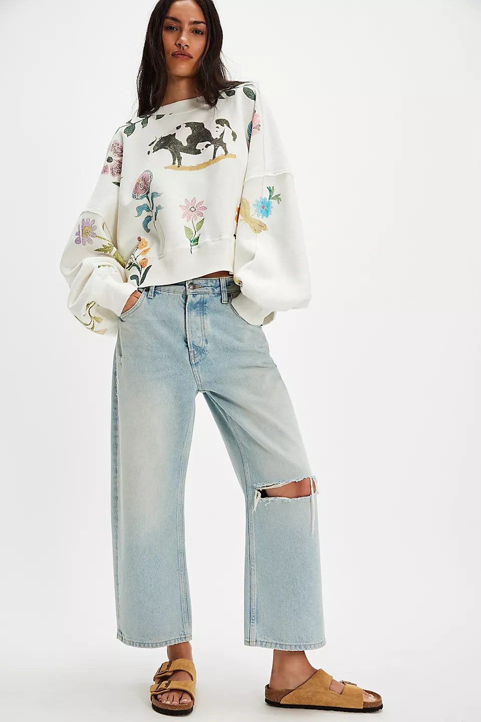Printing Loose Casual Pullover Sweater