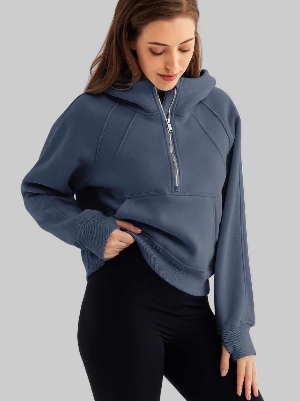 Half Zipper Pullover Hooded Sweatshirt