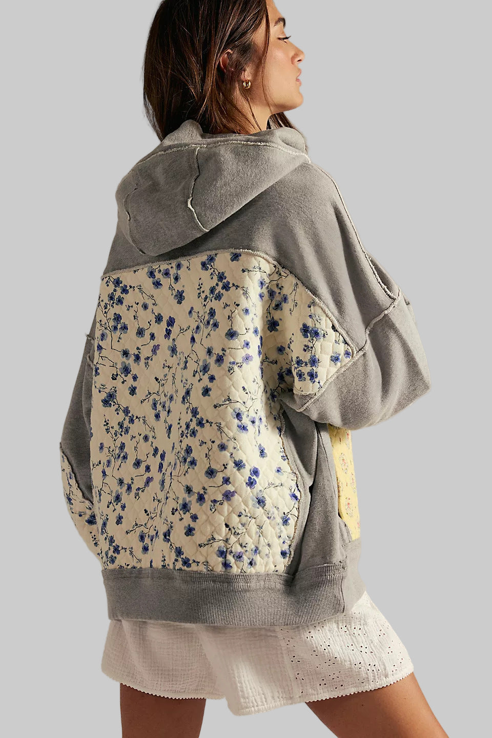 Hooded Embroidery Stitching Sweater Pullover
