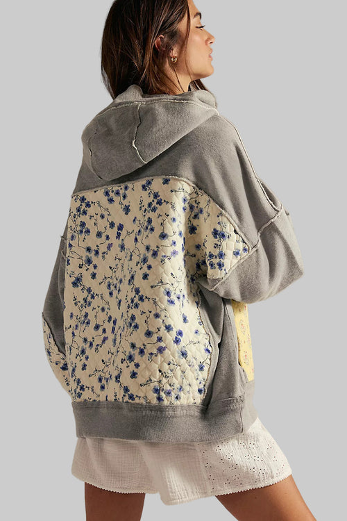 Hooded Embroidery Stitching Sweater Pullover
