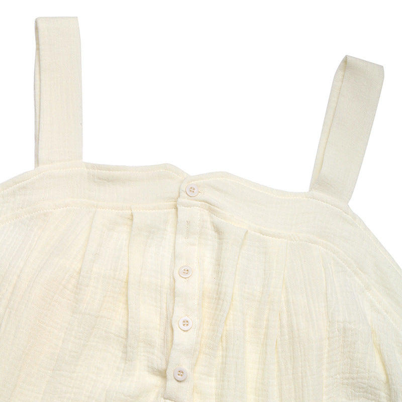 Casual Simple Button Strap Romper