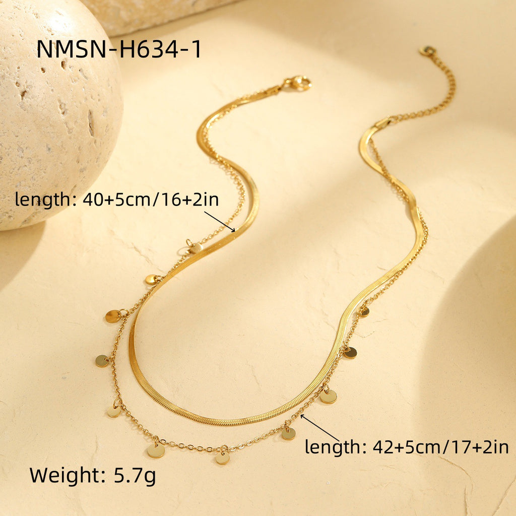 Stainless Steel Tassle Chain 18K Necklace