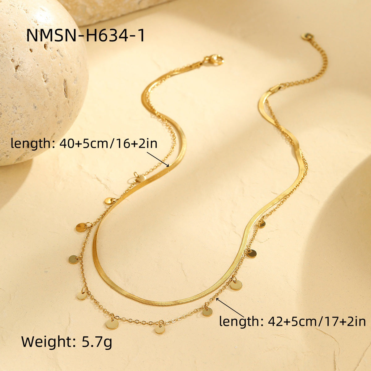 Stainless Steel Tassle Chain 18K Necklace