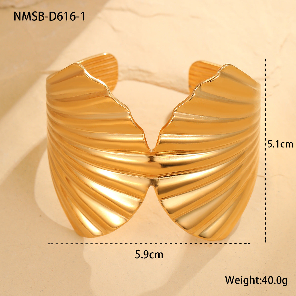 Ocean Coral Starfish Shell Exaggerated Titanium Steel Stainless Steel 18K Gold Plating Bracelet