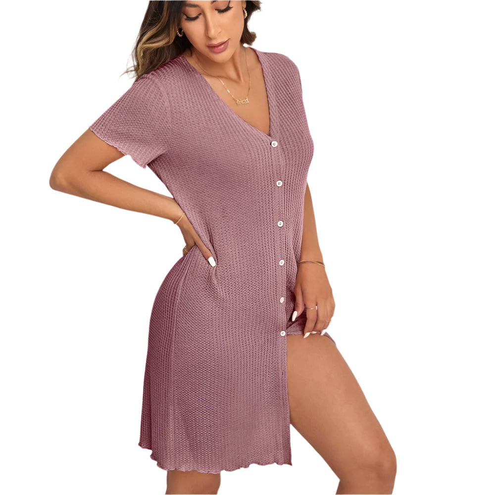 Short Sleeved Button Down Nightdress